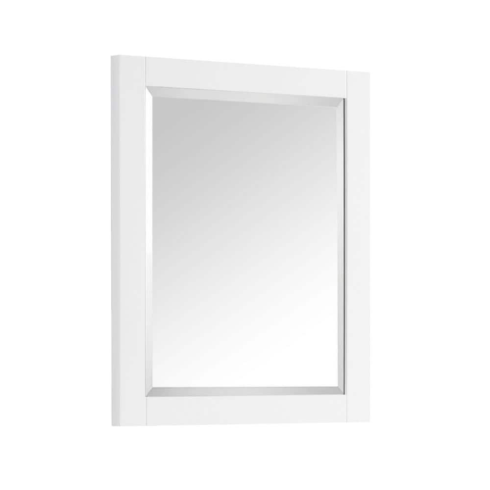 Transitional Rectangular 30" x 24" Beveled Wall Mirror in White