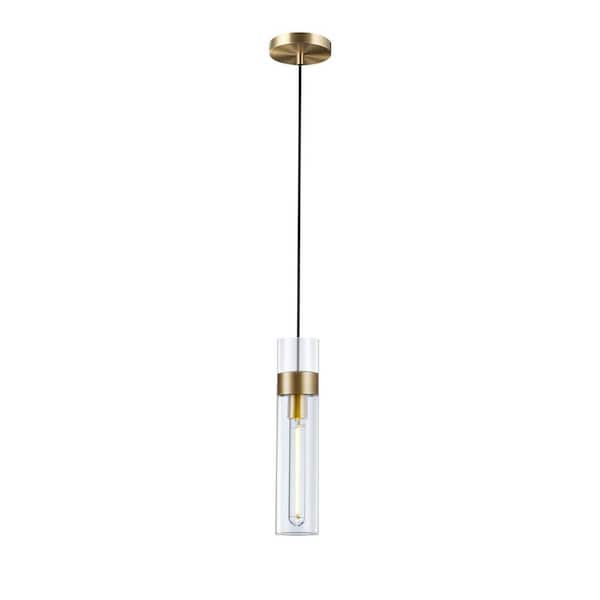 PUYRNF 99 in. H 1-Light Gold Kitchen Island Pendant Light with Glass Shade, Adjustable, for Dining Room, Bedroom, Living Room