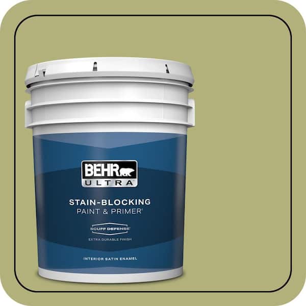 BEHR ULTRA 5 gal. #M340-5 Fresh Artichoke Extra Durable Satin Enamel Interior Paint & Primer