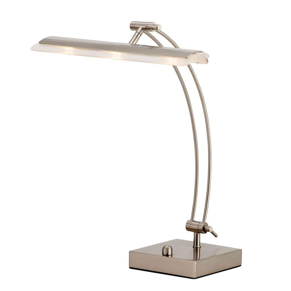 Adesso Esquire 19 In H Satin Steel Led Desk Lamp 5090 22 The Home Depot