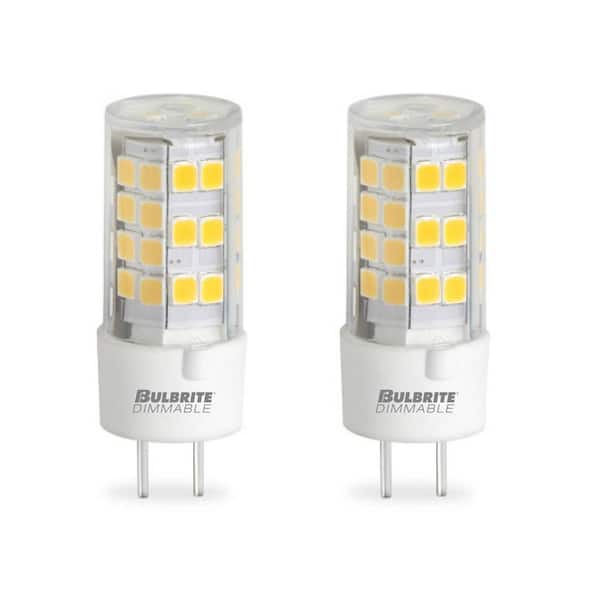 Bulbrite 60 - Watt Equivalent Soft White Light T7 (GY6.35) Bi-Pin, Dimmable Clear LED Light Bulb 3000K (2-Pack)