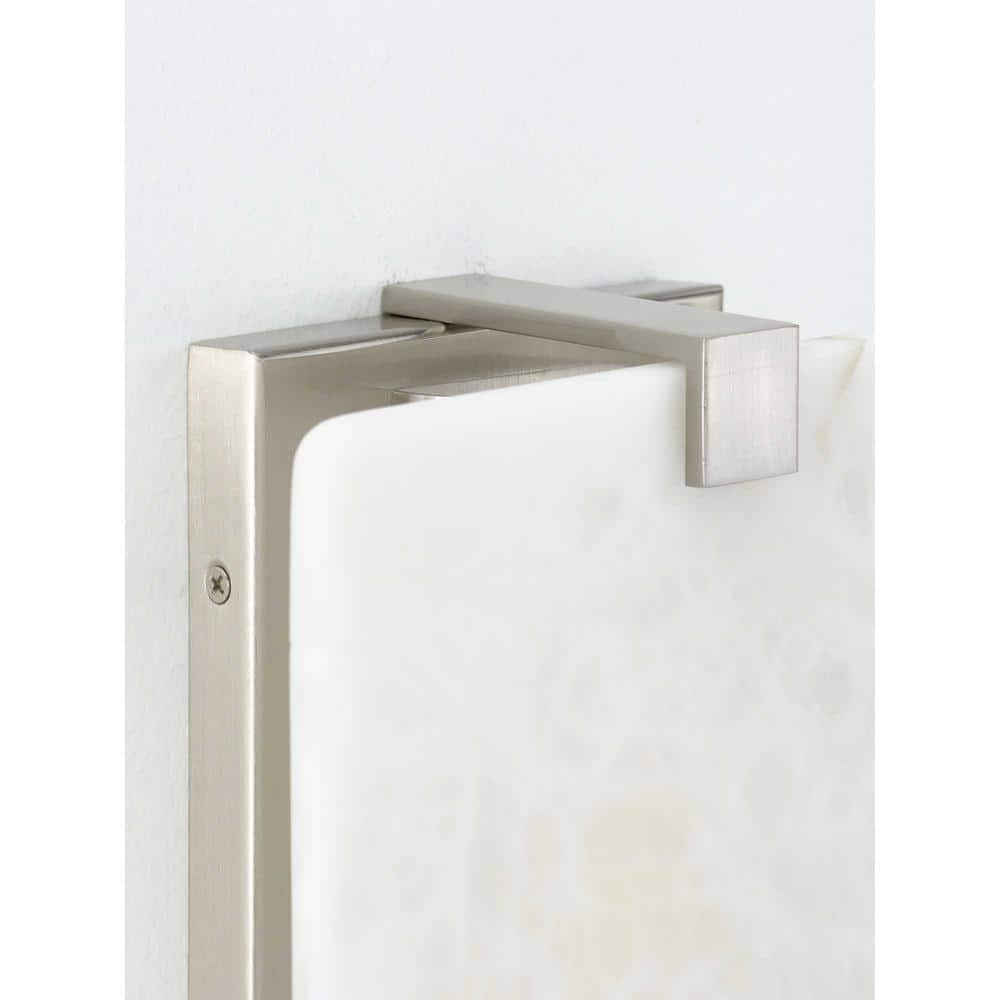 Earthy Glow Brushed Nickel LED Wall Sconce with Stone Dust Shade