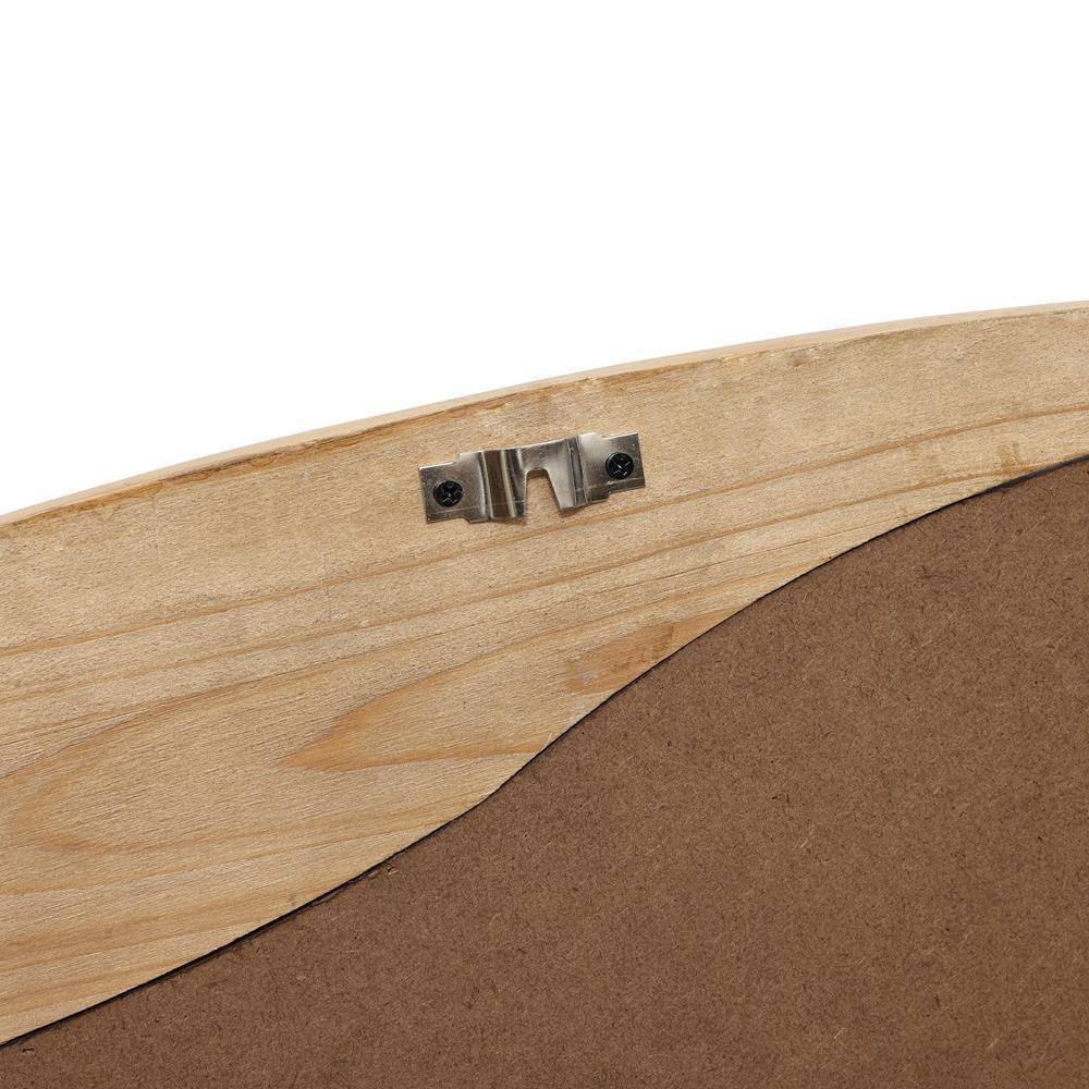 Natural Pine Wood Irregular Oblong Wall Mirror