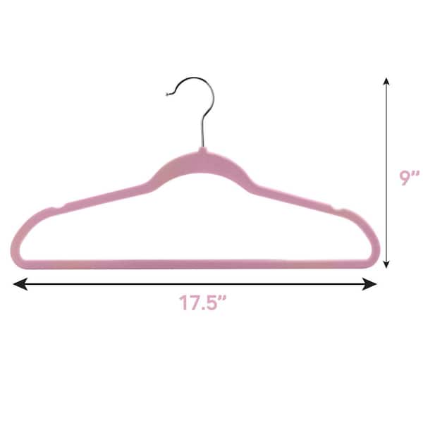 Non-Slip Velvet Clothing Hangers, 100 Pack, Pink