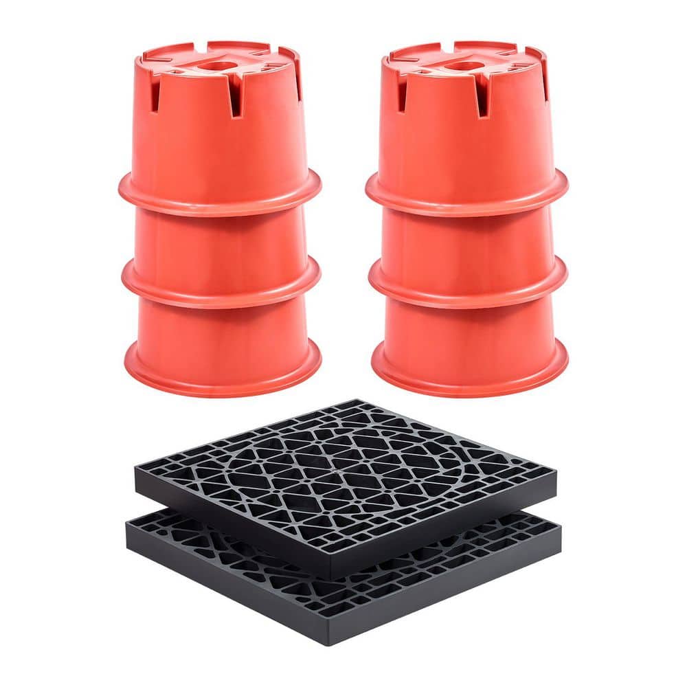 Trailer Jack Blocks, 8 in. High, 2000 lbs. Capacity, 8 Pcs Heavy Duty Camper Leveler Kit-6 RV Leveling Blocks and 2-Pads price history on PriceWatchPro