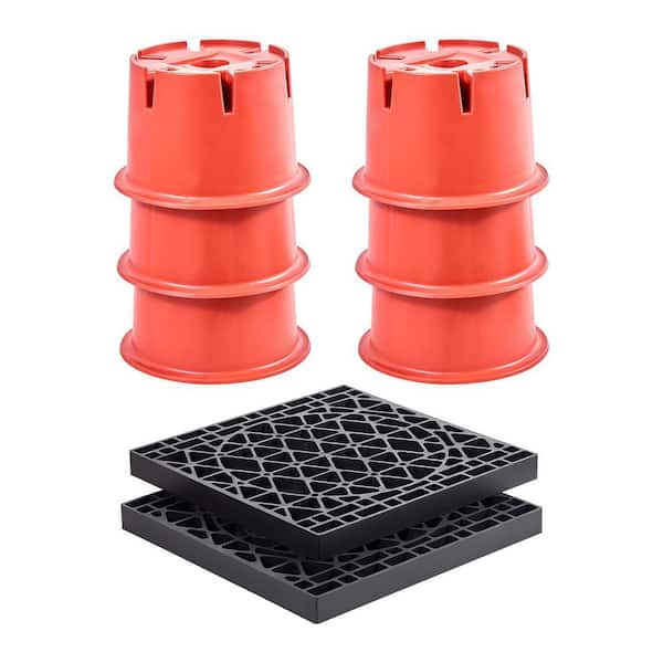 Trailer Jack Blocks, 8 in. High, 2000 lbs. Capacity, 8 Pcs Heavy Duty Camper Leveler Kit-6 RV Leveling Blocks and 2-Pads