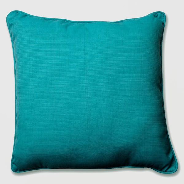 Pillow Perfect Solid Blue Square Outdoor Square Throw Pillow