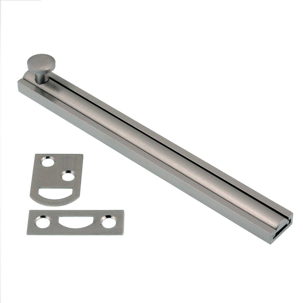 Satin Nickel 6-Inch Solid Brass Surface Bolt