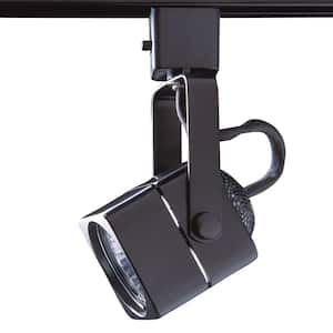 Series 15 Line-Voltage GU-10 Black Soft Square Track Lighting Fixture