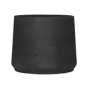 17.72 in W x 14.96 in H XXXL Round Black Washed Fiberclay Indoor Outdoor Patt Planter, Home Garden Patio