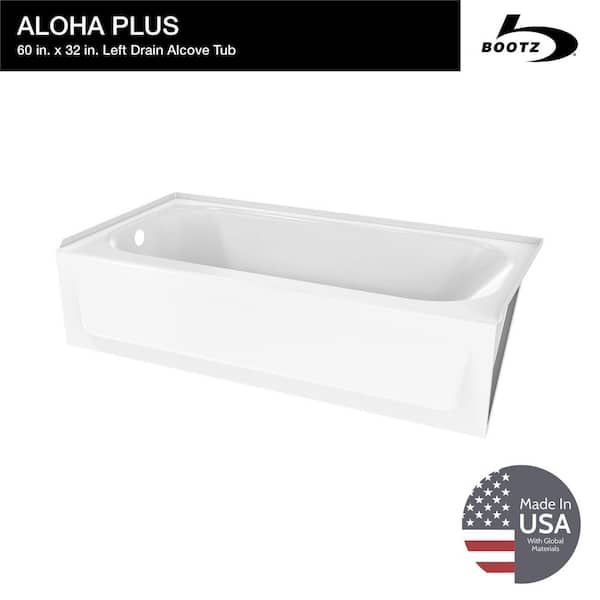 Bootz Industries Aloha Plus 60 in. x 32 in. Alcove Soaking Bathtub