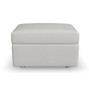 Flex Frost Light Gray Live Smart Polyester Performance Fabric Square 31 in. Storage Ottoman
