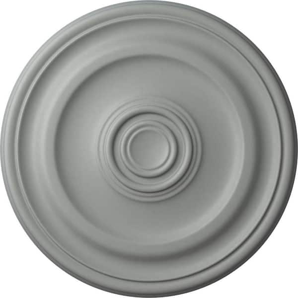 Ekena Millwork 15-3/4" x 1-1/2" Devon Urethane Ceiling Medallion (Fits Canopies upto 3-5/8"), Primed White