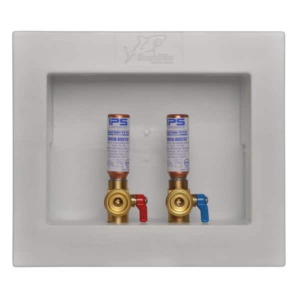 SharkBite 1/2 in. Push-to-Connect x 3/4 in. MHT Brass Washing Machine Outlet Box with Water Hammer Arrestors