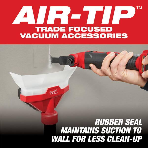 Milwaukee M12 AIR-TIP 1-1/4 in. - 2-1/2 in. Wet/Dry Shop Vacuum Utility  Nozzle Attachment with 3-IN-1 Crevice Tool (2-Piece) 0980-20-49-90-2023 -  The Home Depot