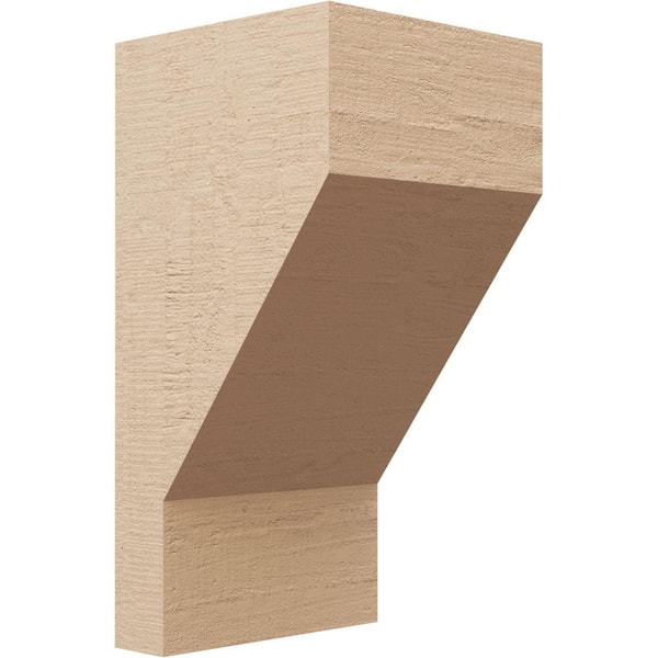 Ekena Millwork 8 in. x 16 in. x 8 in. Wide Clemmons Rough Cedar Woodgrain TimberThane Corbel, Primed Tan