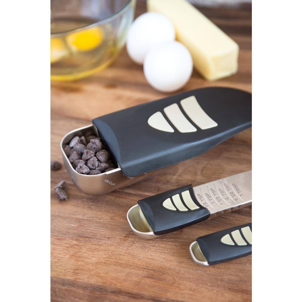 Adjustable Champagne Satin Plastic Measuring Cup Set, 4-Piece