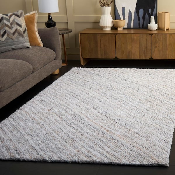 Glory Shag 6 ft. x 9 ft. Ivory/Beige Abstract Wavy Area Rug
