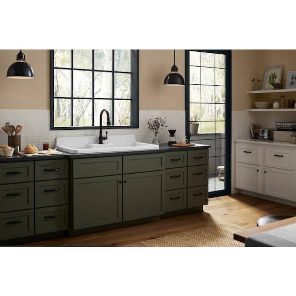 KOHLER Farmstead 45 in. Drop-in Single Bowl White Cast Iron Kitchen Sink