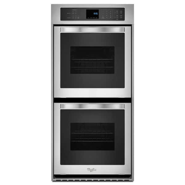 Whirlpool 24 In Double Electric Wall Oven Self Cleaning Stainless Steel Wod51es4es The Home Depot - Best 24 Inch Double Wall Ovens