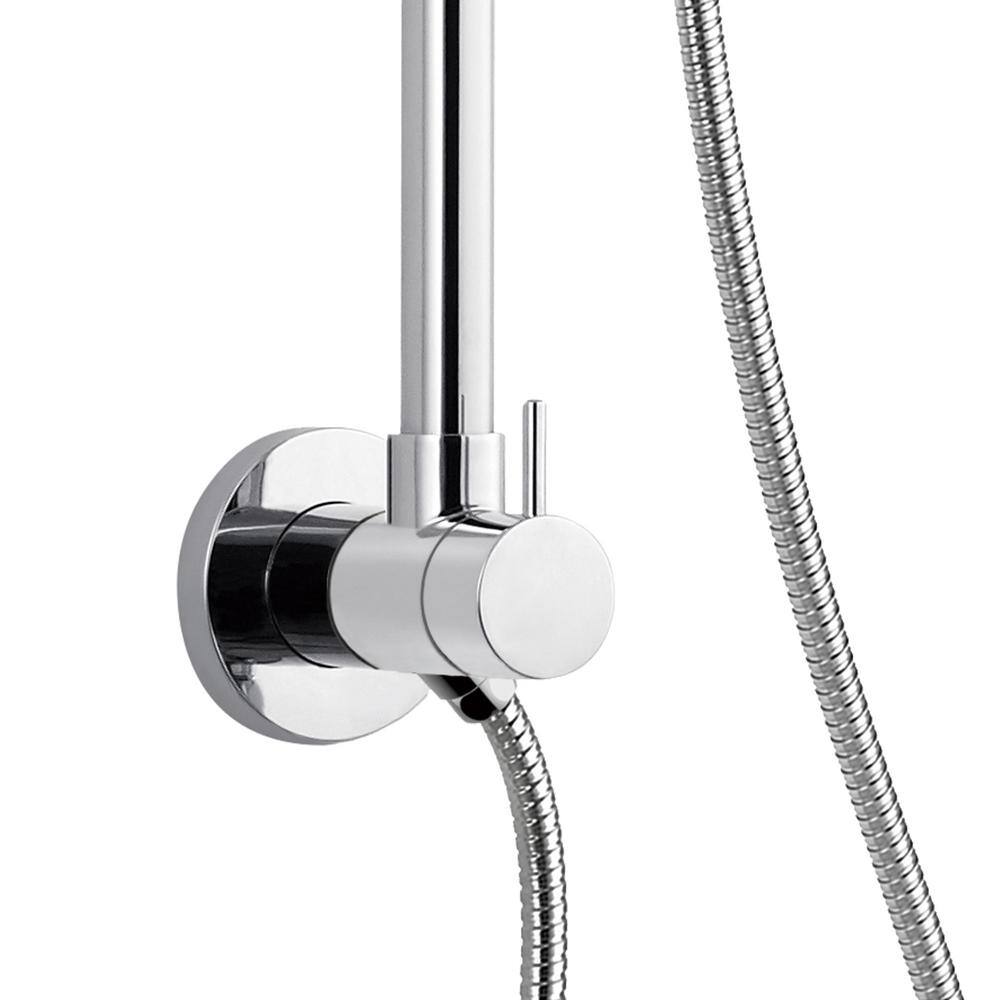 Chrome Multi-Head Adjustable Height Rain Shower System