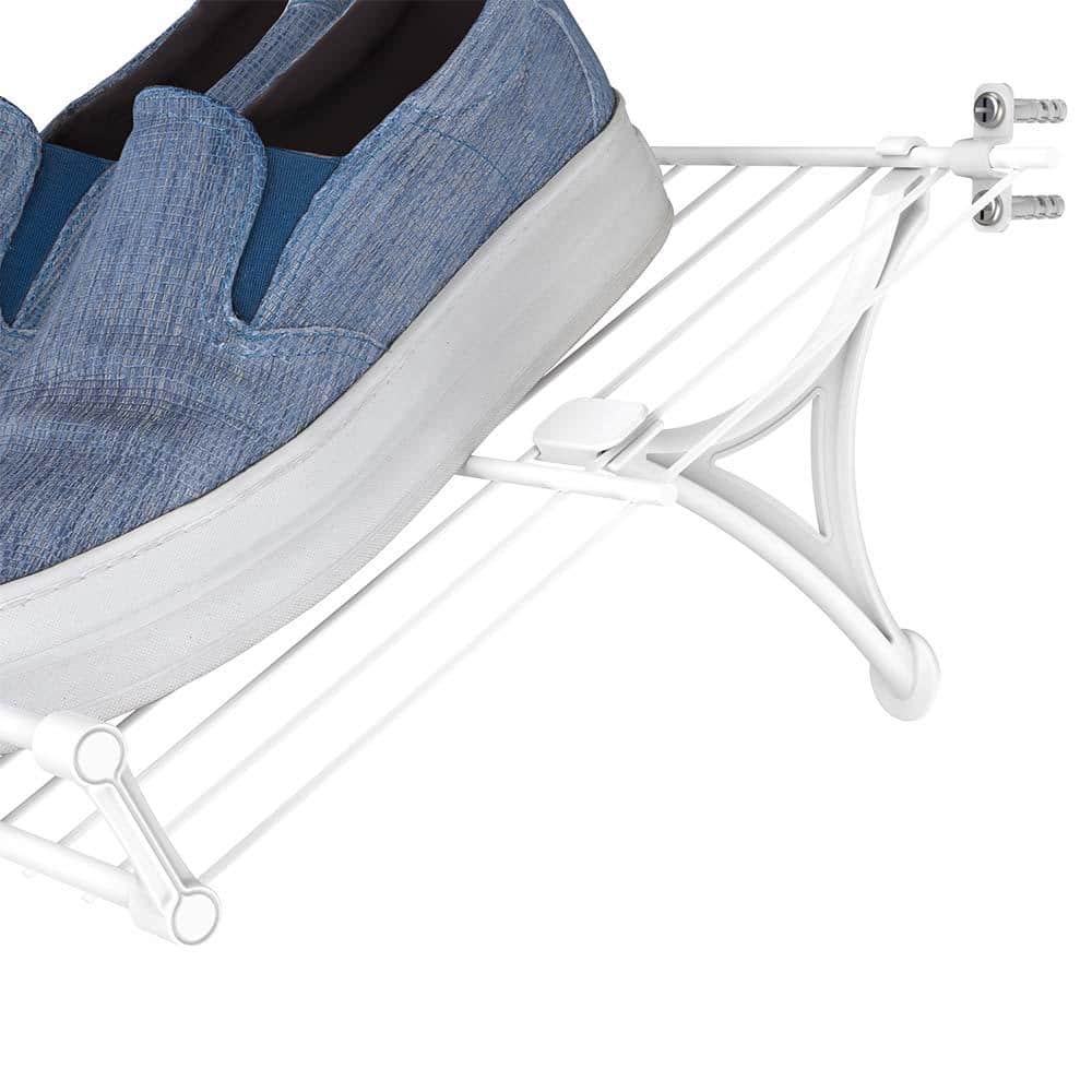 White Plastic Wire Shelf Shoe Support Bracket