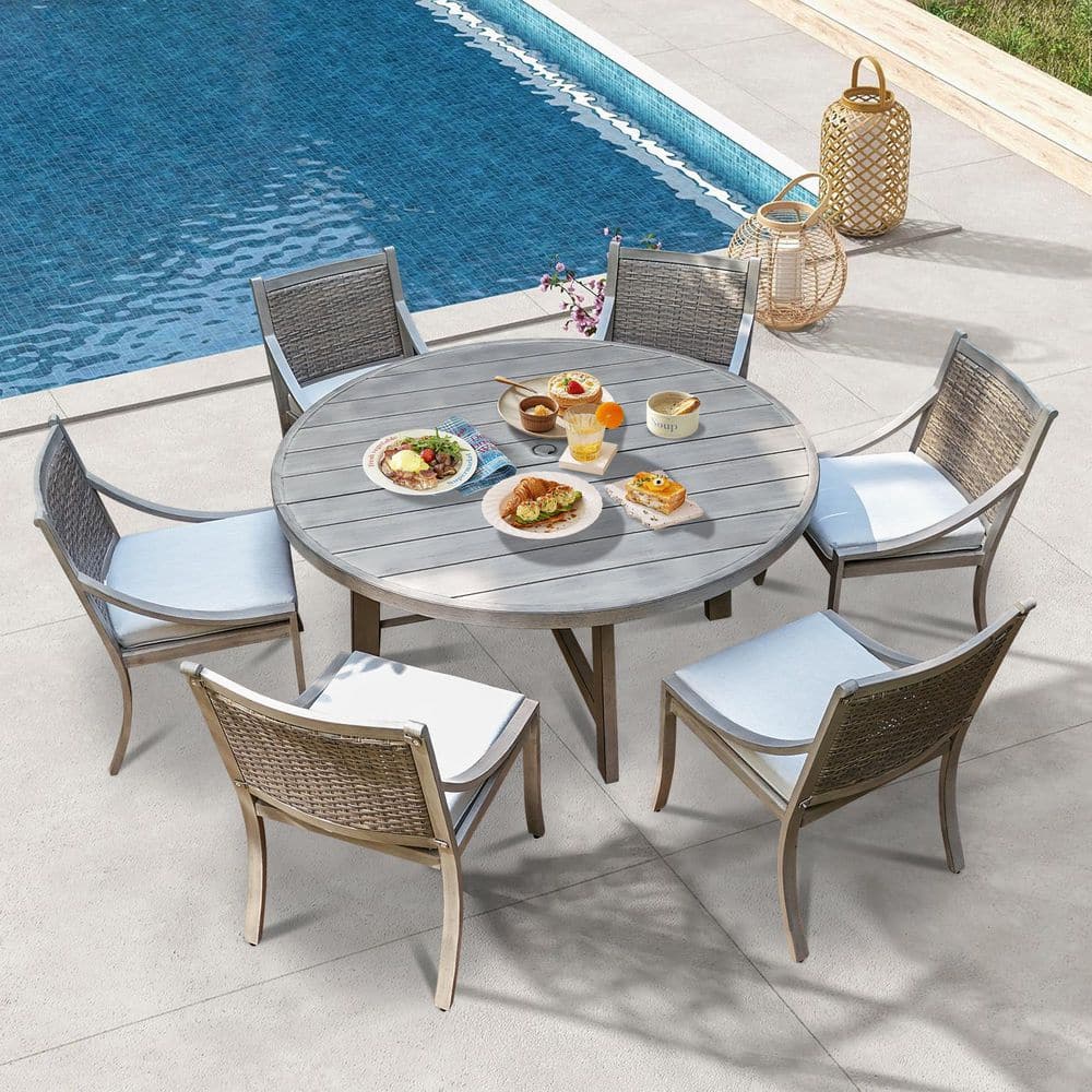 PEAK HOME FURNISHINGS Tampa 7-Piece Aluminum Outdoor Dining Set