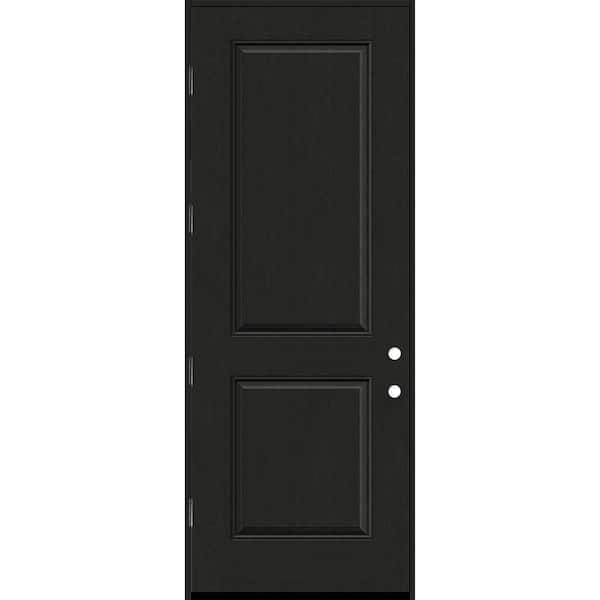 Steves & Sons Regency 36 in. x 96 in. 2P Squaretop RHOS Onyx Stain Fiberglass Prehung Front Door with 6-9/16 Jamb