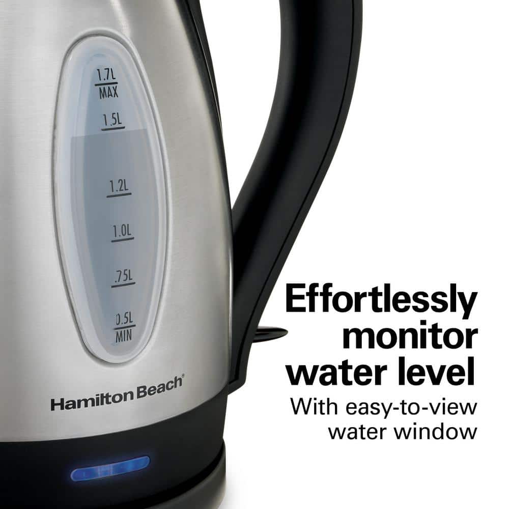 Hamilton Beach 1.7L Silver Stainless Steel Electric Tea Kettle