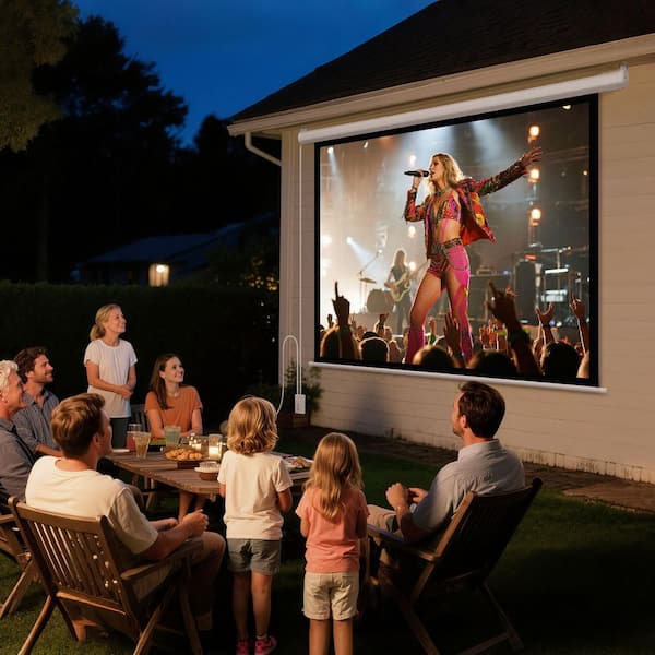 Motorized Projector Screen, 72 in. 4:3 HD Electric Projection Screen with Remote, Wall Mounted for Home, 2025 Update