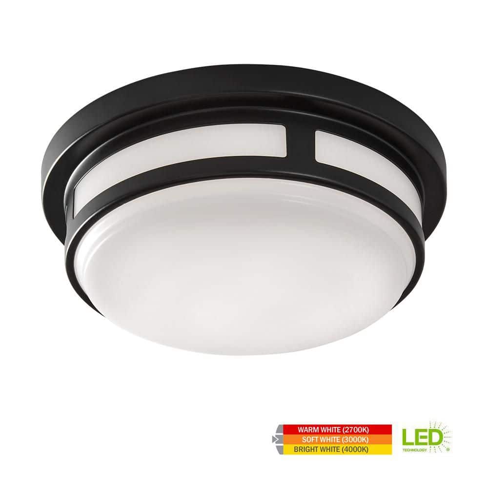 9 in. Round Black Indoor Outdoor LED Flush Mount Ceiling Light Adjustable CCT 600 Lumens Wet Rated Front or Side Door price history on PriceWatchPro