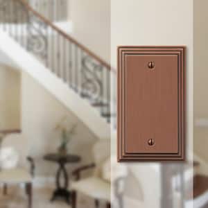 Tiered 1 Gang Blank Metal Wall Plate - Antique Copper