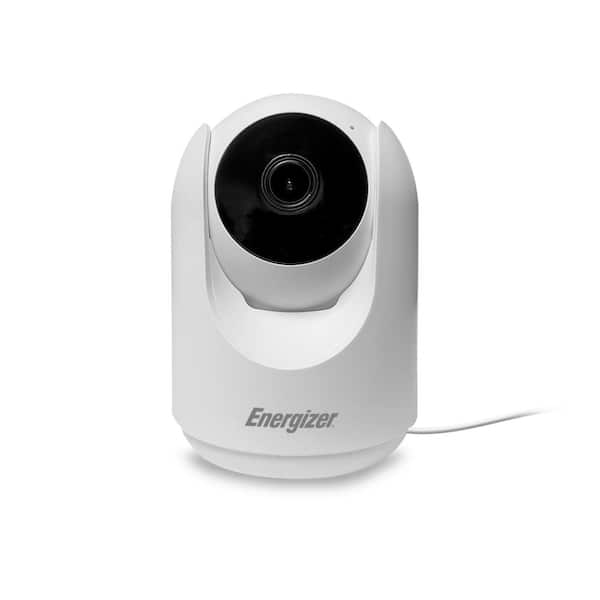 Energizer Pan and Tilt Wired WiFi Indoor White 1080P HD AC Powered Surveillance Home Security Camera with Auto Motion Tracking