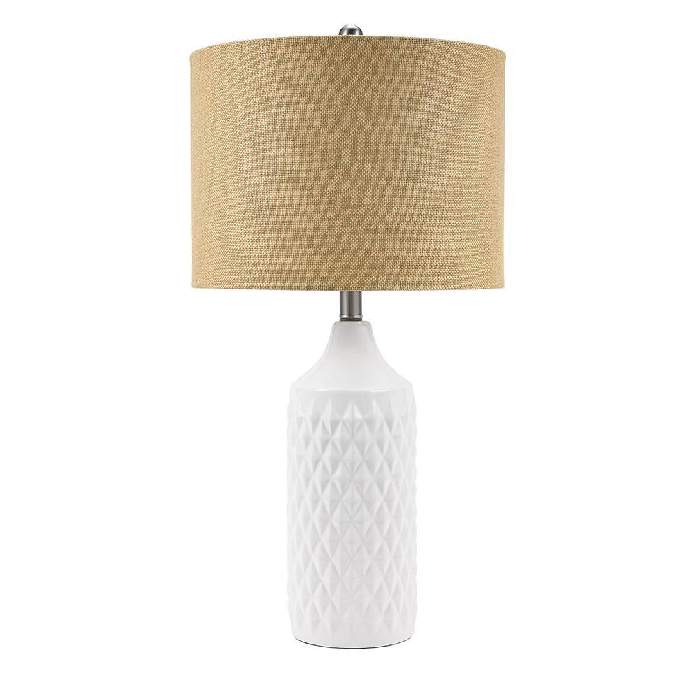 Paris - Distressed Artichoke Resin Table Lamp - Distressed Beige - Gray  Linen Shade 