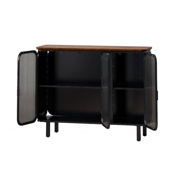 Unbranded 40.94 in. W x 14.37 in. D x 31.69 in. H Bathroom Black Linen Cabinet