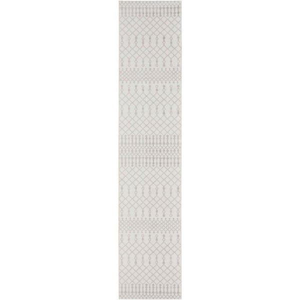Nourison Astra Machine Washable Ivory 2 ft. x 8 ft. Moroccan Transitional Runner Area Rug
