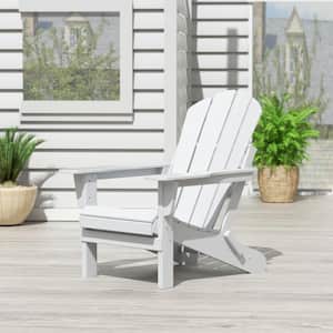 Laguna Fade Resistant Outdoor Patio HDPE Poly Plastic Classic Folding Adirondack Lawn Chair in White