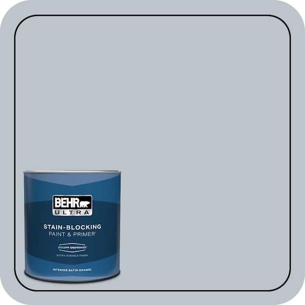 BEHR ULTRA 1 qt. #N490-2 Icicles Extra Durable Satin Enamel Interior Paint & Primer