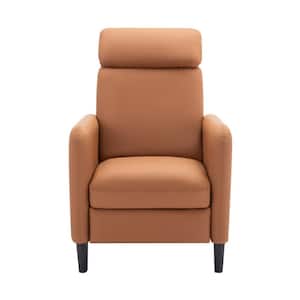 Burnt Orange Modern Home Theater Faux Leather 90°-160° Adjustable Recliner Chair for Living Room, Bedroom