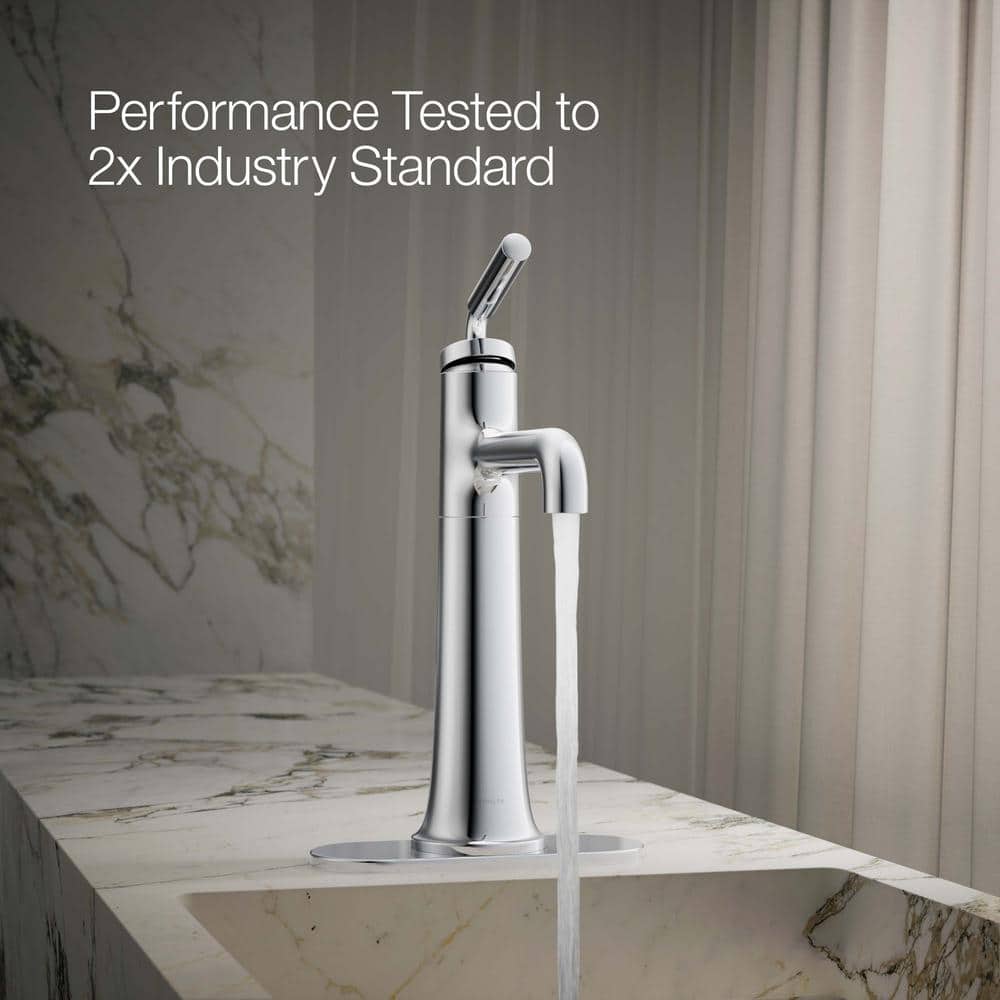 Polished Chrome Tall Single-Handle Bathroom Sink Faucet