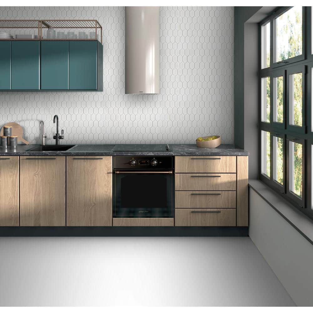 White Hexagonal Matte Glass Mosaic Tile Sheets