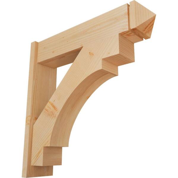 Ekena Millwork 8 in. x 32 in. x 32 in. Douglas Fir Merced Arts and Crafts Smooth Outlooker