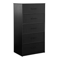 Techni Home Black 5 Drawer 22.5 in. Wide Dresser RTA-DSR05-BK