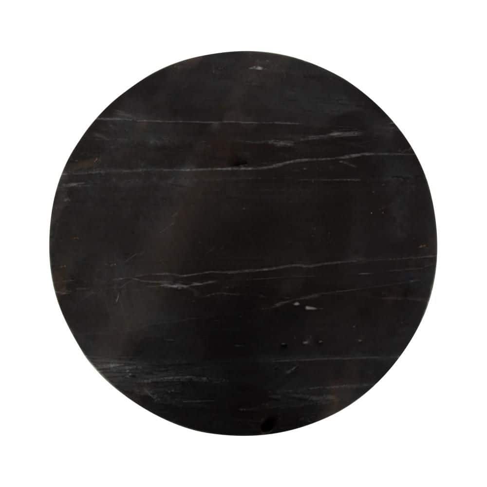 Tira 14 in. Black/Gold Round Marble End Table - thumbnail 7