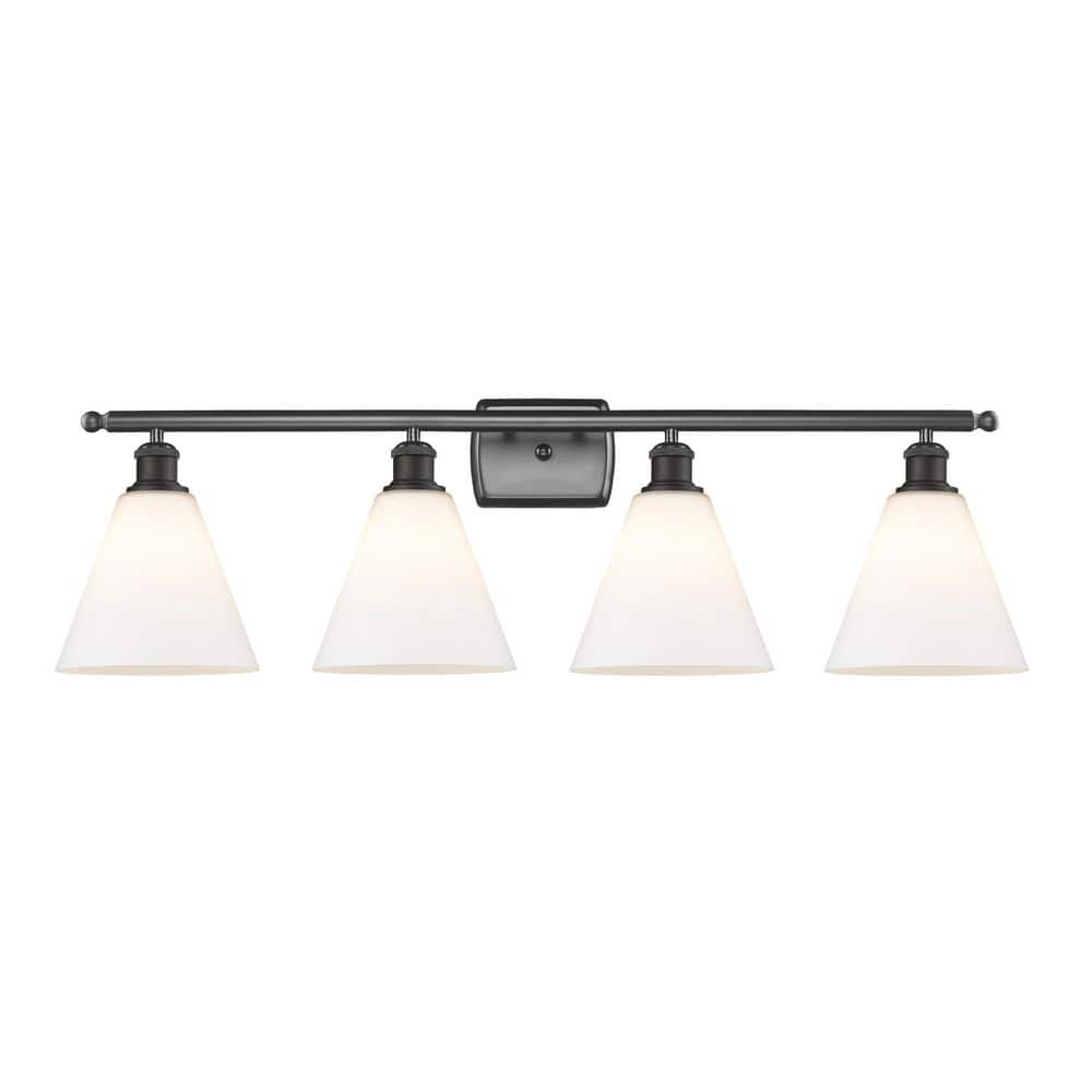 Berkshire 38 in. 4-Light Oil Rubbed Bronze Vanity Light with Glass Shade price history on PriceWatchPro