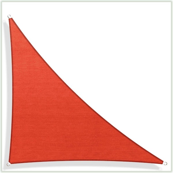 COLOURTREE 16 ft. x 16 ft. x 22.6 ft. 190 GSM Red Equilateral Triangle Sun Shade Sail Screen Canopy Outdoor Patio and Pergola Cover