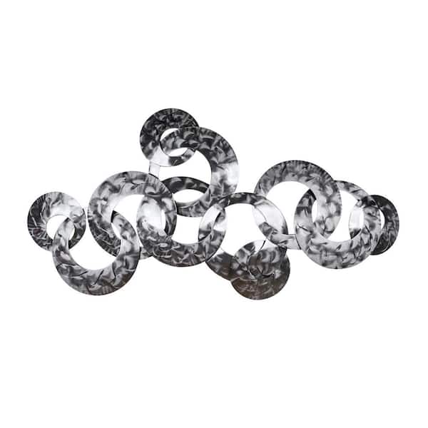 48.9 in. x 28.4 in. Silver Viggo Metal Abstract Modern Wall Art