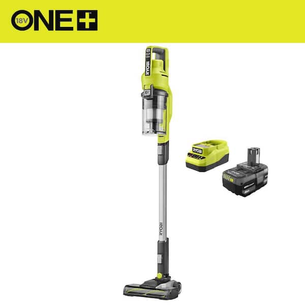 RYOBI ONE+ 18V Cordless Stick Vacuum Cleaner Kit with 4.0 Ah