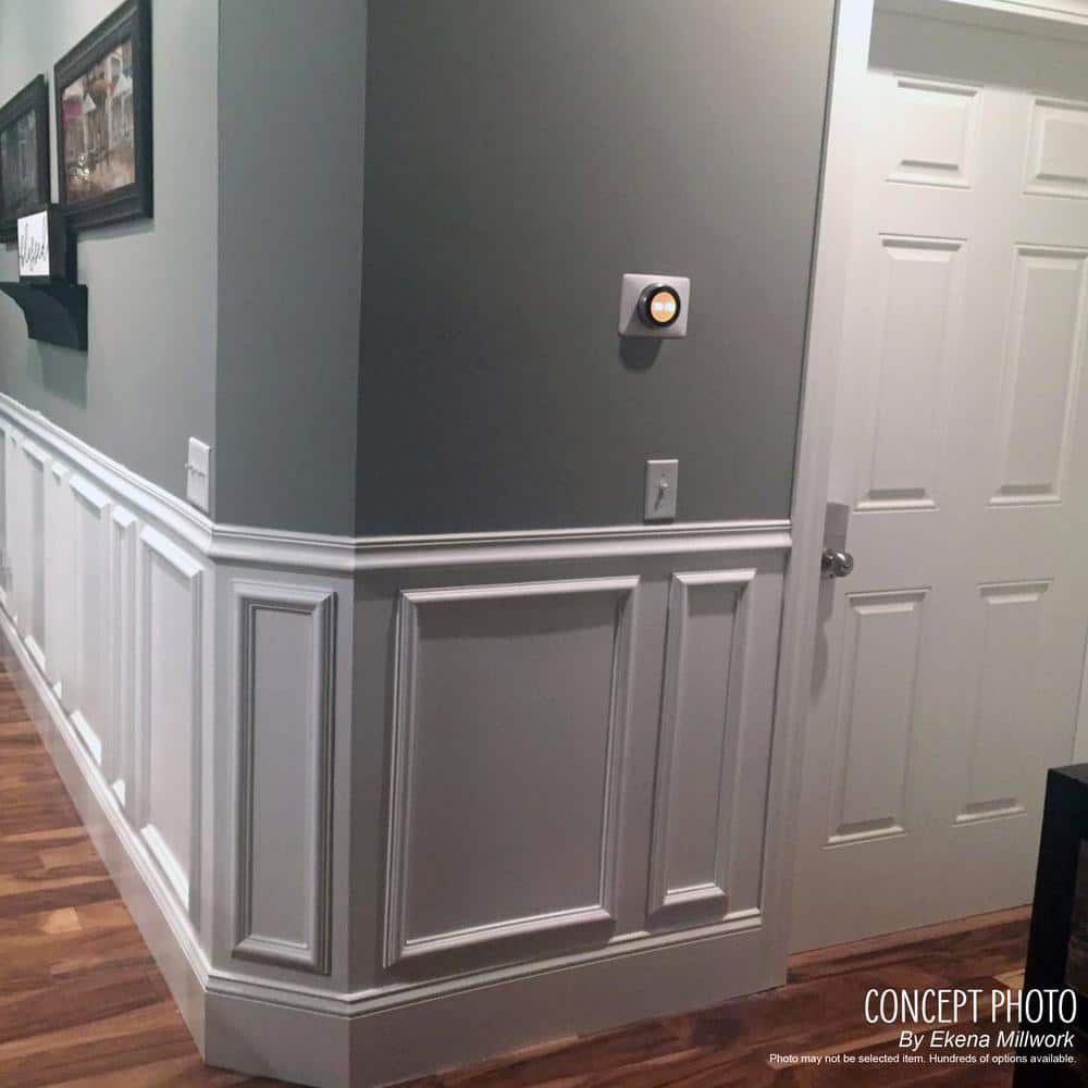 Ashford Molded Classic White Urethane Wainscot Wall Panel