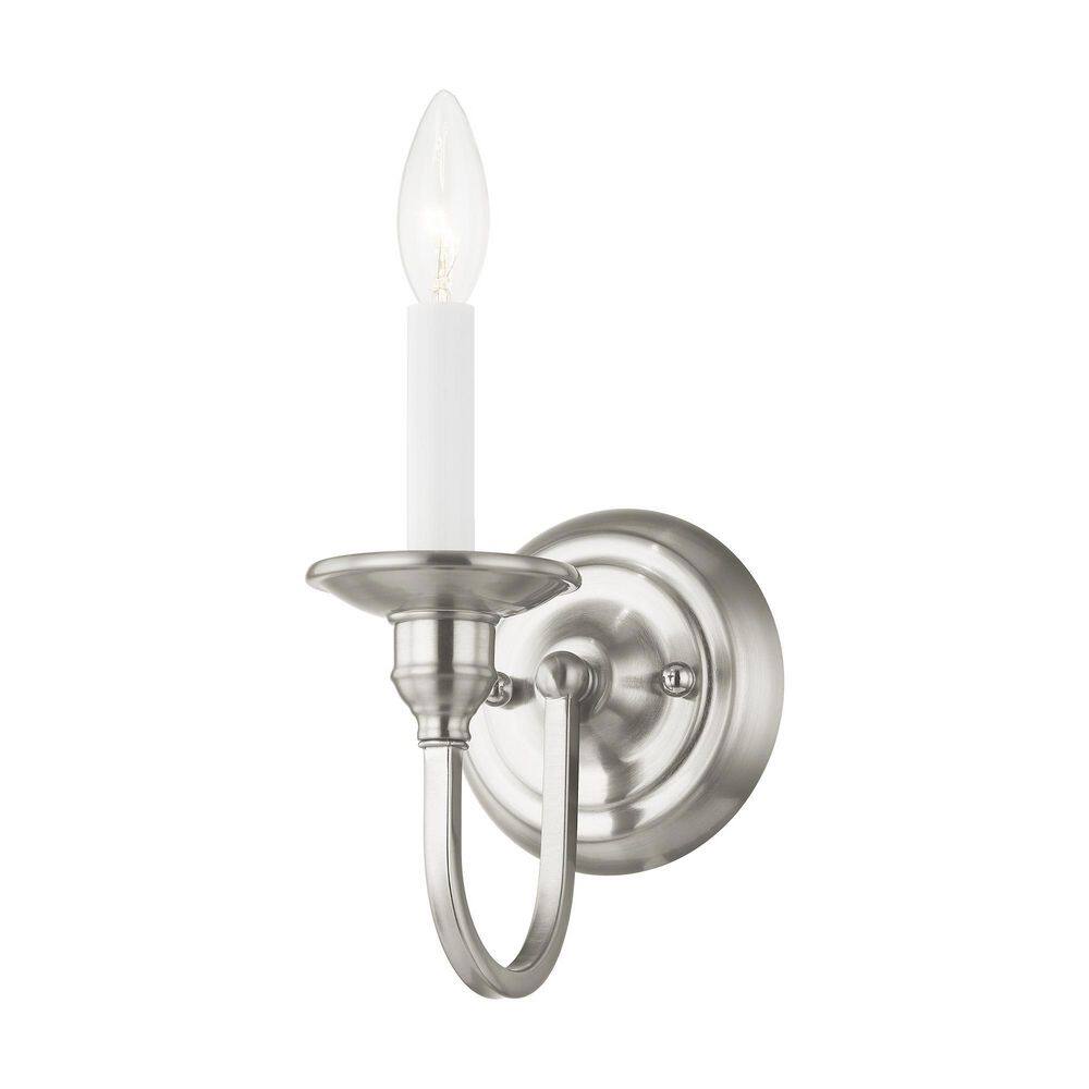 Elegant Brushed Nickel Single-Light Candelabra Sconce